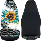 Vatenge Aztec Sunflowers Print Car Seat Cover Front Seats Only Full Set of 2, Universal Bucket High Back Car Front Seat Covers