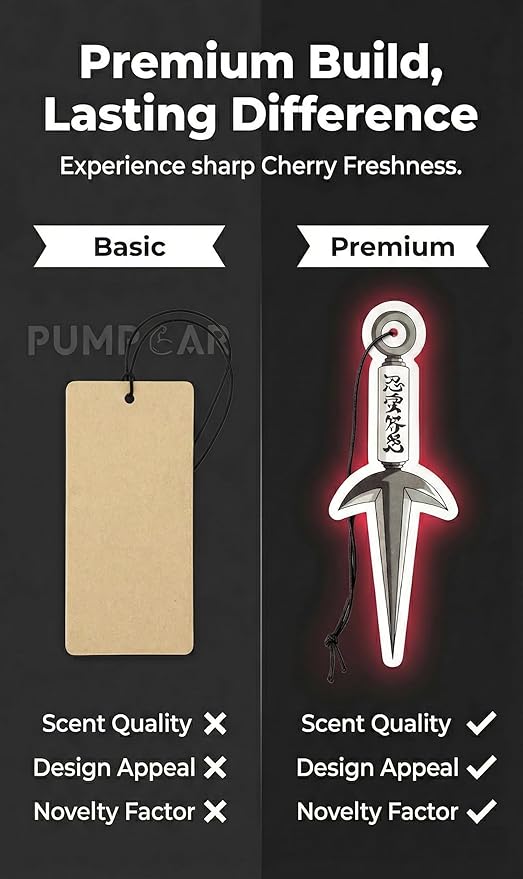 PumpCar 2 pieces Ninja Kunai double-sided hanging Japanese anime cherry-scented One Piece car air freshener Cool for rearview mirror Car Interior Accessories Household Gifts