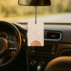 Boho Terracotta Sun and Moon Car Air Freshener 4 Pcs, Retro Abstract Sun Moon Phases Mountain Air Freshener Hanging for Cars Books Closet Drawer, Boho Car Accessories for Women Men