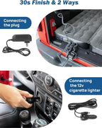 JOYTUTUS SUV Air Mattress for Camping w/Air Pump Compatible with Wrangler JL, Comfort SUV Inflation Mattress w/2 Pillows for 2018-2026 Wrangler JL 4 Door (Don't for 4XE) - Dark Grey