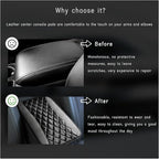 Car Center Console Cushion Pad, Universal Leather Waterproof Armrest Seat Box Cover, Comfortable Auto Armrest Cover Protector, Car Interior Decor Accessories for Most Vehicles (Black & Gray)