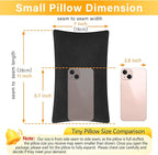 2 Pack Small Pillow, Memory Foam Mini Pillow 11 X 7 Inches for Travel, Sleeping, Nap and Neck, Knee, Lumbar Support, Tiny Cushion for Pet, Dogs (Black)