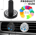 2PCS 30mm Car Diffuser Vent Clips, Tree of Life Aromatherapy Essential Oil Diffuser Locket with 12 Felt Pads, Stainless Steel Car Diffuser Locket Air Freshener (Style 2)