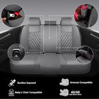 Car Seat Covers Full Set,Universal Fit for Cars,SUVs,Trucks,and Sedans with 5 Seats,Faux Leather Car Seat Cushion Compatible with Airbags,Waterproof Car Seat Protector,Grey