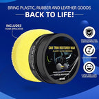 Plastic Restorer for Cars, Ceramic Coating Black Trim Restorer, Back to Black Plastic Polish for Interior Exterior Trim, Dashboard Cleaner with UV Protection, 80g with Sponge