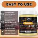 Cream White Leather Recoloring Balm, 12oz Leather Color Restorer for Couches, Leather Repair Kit for Furniture, Leather Dye for Leather Fade, Leather Repair Restore car seat