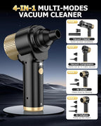 AHNR Handheld Car Vacuum Cleaner Cordless with 16000PA Powerful Suction, 4-in-1 Portable Mini Vacuum Cleaner & Air Duster with Multi-Accessories, Hand Held Vacuum Cordless Rechargeable for Car Home