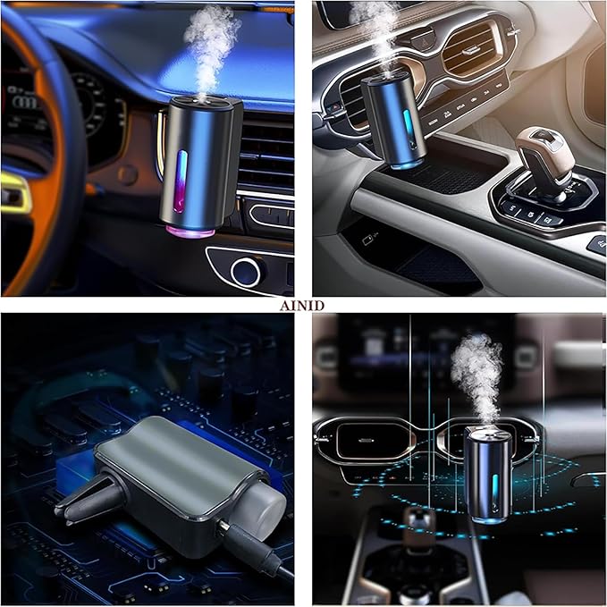 Car Air Freshener Diffuser with Three Adjustable, Rechargeable Car Diffusers, Car Fresheners Long Lasting (Cologne)