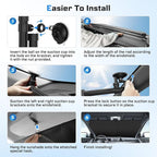Retractable Windshield Sun Shade Automatic Sunshade for car with 99% UV Heat Protection, 420D Fabric Keep Cool & Protect Interior, Universal Adjustable Fit for Cars Trucks SUVs (Not for Large Trucks)