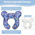 Baby Neck Pillows - Upgraded Toddler Travel Cushion for Toddler Head and Neck, Infant Neck Pillow for Car Plane Stroller Pushchair - Flower D