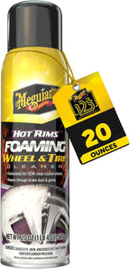 Meguiar's Hot Rims Foaming Wheel & Tire Cleaner - Combines a Wheel and Tire Cleaner in One Product that Quickly Powers through Brake Dust and Grime on OEM Clear Coated Wheels, 20 Oz Foam