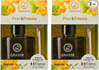 Bullsone Grasse Diffuser, Natural Car Air Fresheners, Luxury Car Perfume - Pear & Freesia Scent (2 Pack)