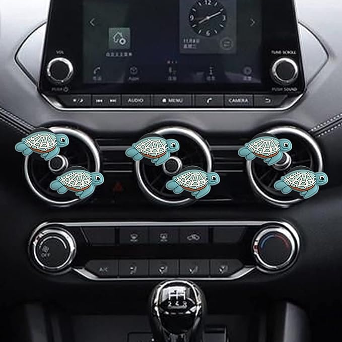 Cute Turtle Air Vent Clips, 6 Pcs Turtle Car Air Fresheners Vent Clips Car Diffuser Vent Clip Car Decoration Interior Decor Accessories for Women(Ocean, Lemon,Jasmine,Cologne Flavor)