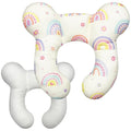 Baby Head Support Pillow for Newborn Toddler, Baby Neck Pillow Upgraded Comfortable Sleep Cushion for Car Plane Stroller Pushchair - Rainbow B