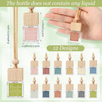 24 Pcs Employee Appreciation Gifts Bulk Empty Glass Essential Oil Diffuser Car Air Freshener Diffuser Hanging Ornament for Coworkers Office Staff