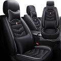 Front Seat Cover for Toyota Highlander 2001-2025, Waterproof Durable Premium Leather Car Seat Protector, Comfortable Anti-Slip Stylish Sport Seat Cover(2 Seats Luxury,Black White)