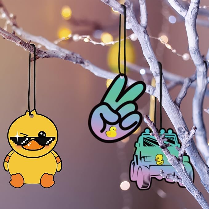 6 Pcs Funny Duck Air Freshener for Christmas Hanging Automotive Air Fresheners Hanging Cute Duck Car Fresheners for Birthday Christmas Festival Gift Supplies