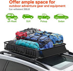 Roof Rack Carrier Basket 51" X 36" X 5" Universal Rooftop Cargo Basket - 200LB Capacity with 15 Cu.Ft Waterproof Bag, Heavy Duty Roof Rack for SUV/Truck/Van Cargo Carrier, Corrosion-Resistant Steel