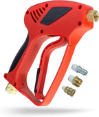 Maxshine Short Pressure Washer Gun | High-Pressure Water Handle with 1/4” Quick Connector Coupler | Power Washer Gun Compatible with Foam Cannon | Includes 3/8” Male & M22 14mm Twist Plug Connectors