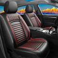 Fit Accord Car Seat Covers for Honda Accord 2003-2024 2025 2026 - Upgraded Premium Waterproof & Breathable Leather, Airbag Compatible, All-Weather Seat Cushion Protector (Full Set, Black+Red)