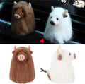 BBTO 2 Pcs Felt Highland Cow Gift Car Air Freshener Clips, Funny Handmade Air Fresheners, Cute Highland Cow Car Accessories, Ornament Vent Decor for Women Men, Christmas Party Gift (White,Brown)