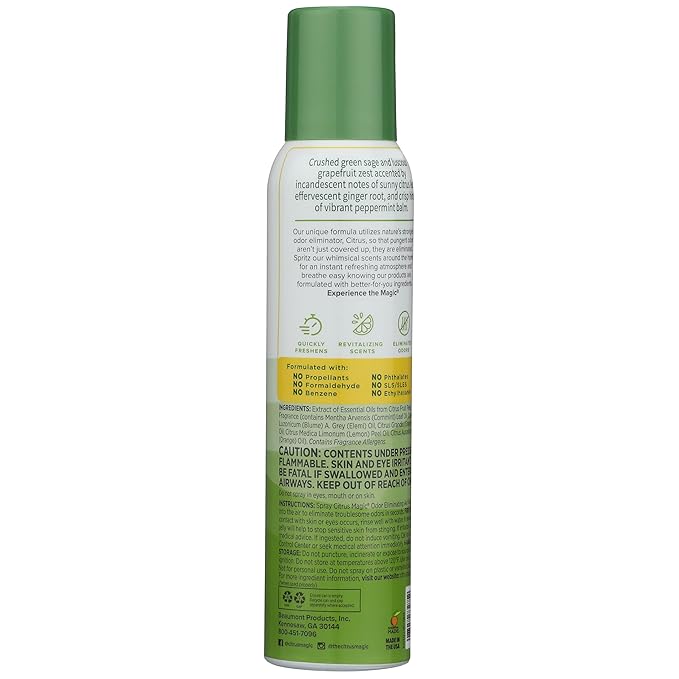 Citrus Magic Odor Eliminating Air Freshener Spray, Citrus and Sage, 3-Ounce, Pack of 3