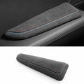 BETTERHUMZ Car Door Armrest Cushion Pad for Alcantara Suede, Car Elbow Rest Pad for BMW 3 4 5 6 7 8 X1 X3 X4 X5 X6 Z4 Series Car Accessories (Left, Blue red line)