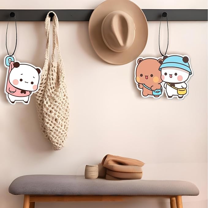 Bubu and Dudu Car Air Freshener Pads 6 PCS,Cute Car Accessories Mirror Decor Gifts for Bubu and Dudu Fans,Multi-Scent Air Freshener Pads for Closet,Bathroom,Bedroom & Office