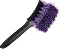 YeewayVeh Pro Tire Cleaning Brush, Stiff Mixed Bristles Tire Cleaner, Short Handle Scrub Brush for Cleaning Sidewalls, Rubber Mats & Wheels, Anti-Deformation Tyre Detailing Tool, Purple/Black