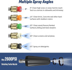 Pressure Washer Tips Turbo Nozzle, Max 2600 PSI 360°Rotating Power Washer Nozzles with 1/4" Quick Connect, 5 Spray Nozzle Tips for Cleaning Brick, Concrete, 2.0 GPM 2.0 Orifice