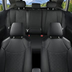 GIANT PANDA Full Set Car Seat Covers Custom Fit for Toyota Rav4 2019 2020 2021 2022 2023 2024 2025 Rav 4 Hybrid (XLE/LE/XLE Premium/Limited), Front & Rear/Back Accessories, Faux Leather (Black)