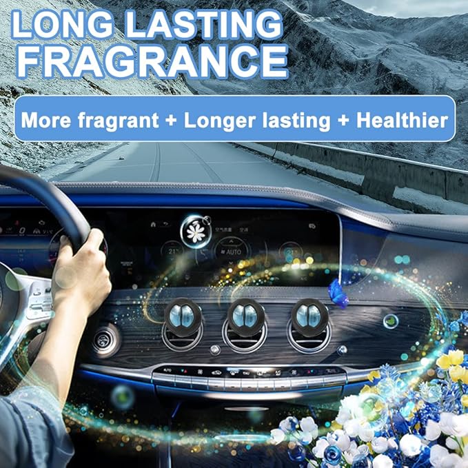 Car Air Fresheners Vent Clips 6 ct, Winter Scent, Long Lasting Up to 180 Days, Car Odor Eliminator