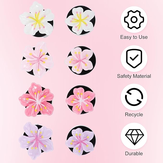 8 Pcs Flower Air Freshener Car Clips - Long Lasting Fragrance & Cute Flower Decor - Easy Car Vent Clips for Women