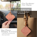 Leather Rearview Mirror Accessories Bible Verse She will not Fall Religious Gifts for Women New Car Smell Leather Car Air Freshener Hanging Bag Charms for Handbags