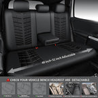 CAR PASS 3D Foam Mesh Leather Car Seat Covers Full Set, Breathable Premium Leather Seat Covers for Car, Anti Slip Universal Fit for Trucks Cars Sedans Vans SUVs, Airbag Compatible, All Black
