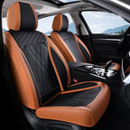 FLORICH Seat Cover Automotive Seat Covers 5 Seats Leather Car Seat Covers Full Set Waterproof Front and Back Seat Cushion Interior Cover Accessories Universal Fit for Most Car Truck SUV, Brown&Black