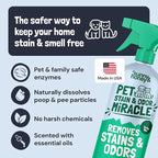 Sunny & Honey Pet Stain and Odor Remover - Enzyme Cleaner for Dog Urine and Poop on Carpets and Furniture - Strong Pet Carpet Cleaner Spray (32fl oz Mint)