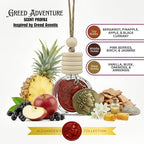 Greed Luxury Car Air Freshener for Men - Inspired by Avintus, Long-Lasting 100% Natural Essential Oils, Made in USA - Includes Bronze Alexander Coin Charm by House Of Olympus