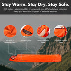 Emergency Sleeping Bag Thermal Bivvy, Lightweight Survival Sleeping Bags Thermal Bivy Sack Portable, Compact, Waterproof, Reusable for Camping, Hiking, Outdoor, Activities