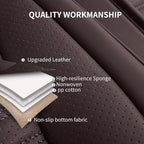 Nappa Leather Car Seat Covers Full Set, Brown Car seat Protector 5 Seats, Waterproof Car Seat Cushion, Universal Automotive Seat Covers Fit for SUV Truck Pick-up Sedan, Front and Rear