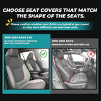 for Toyota RAV4 Seat Covers 2019 2020 2021 2022 2023 2024 2025 RAV 4 LE XLE Limited XLE Premium (Gas not for Hybrid) - Custom Leather Car Seat Covers Full Set - Black