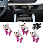 4PCS Car Air Fresheners Vent Clips, Butterfly Car Accessories, Sparkly Bling Dual Butterfly Auto Air Vent Clips, Automotive Cute Air Conditioning Outlet Decoration Universal for Women Girl