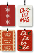 Red Christmas Berry Car Air Freshener 4 Pcs, Retro Winter Snowflake Christmas Hanging Air Freshener for Cars Closet Drawer Books, Xmas Car Accessories Mirror Decor for Women