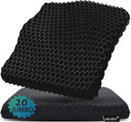 20" Gel Seat Cushion for Long Sitting Pressure Relief(Jumbo&Thick) - Wheelchair Cushion for Pressure Sores - Back, Sciatica & Tailbone Pain Relief Cushion- Non-Slip Butt Pillow for Office, Home, Car