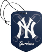 MLB New York Yankees Car Air Freshener - Team Logo Scented Hanging Air Freshener, Blue Shield Design with "NY Yankees" Logo, Sports Fan Auto Fragrance for Cars, Trucks, Home (2 Pack)