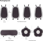 Cute Car Seat Covers Full Set, Universal Fit for Most Cars SUV Pick-up Truck Sedan, Fit for Tesla, Car Accessories for Women Interior, Automotive Vehicle Auto Interior Décor (Full Set)