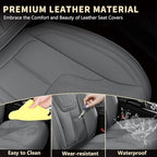 FLORICH Car Seat Covers Front Seats, Luxury Waterproof Faux Leather Seat Covers Cushion, Car Seat Protectors Universal Fit for Most 5 Seats Vehicles - Gray