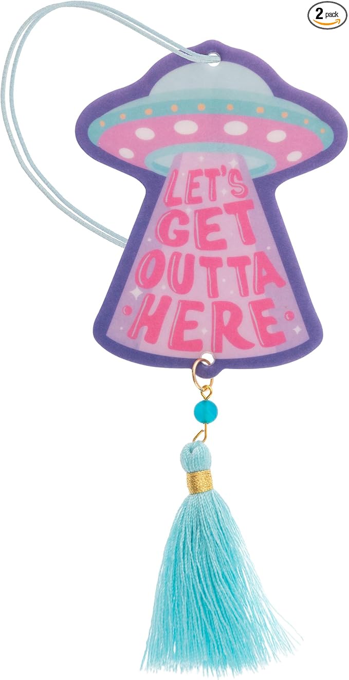 Karma, Shaped Air Fresheners, Essential Oil Diffuser for Cars, Home & Office - Colorful Decorative Hanging Air Freshener with Tassel, Space