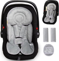 Infant Car Seat Insert for Newborn Girls Boys, 3 in 1 Reversible Cushion for Carseat with Strap Pads Buckle Cover Extra Soft Carseat Support Pad for All Season, Grey