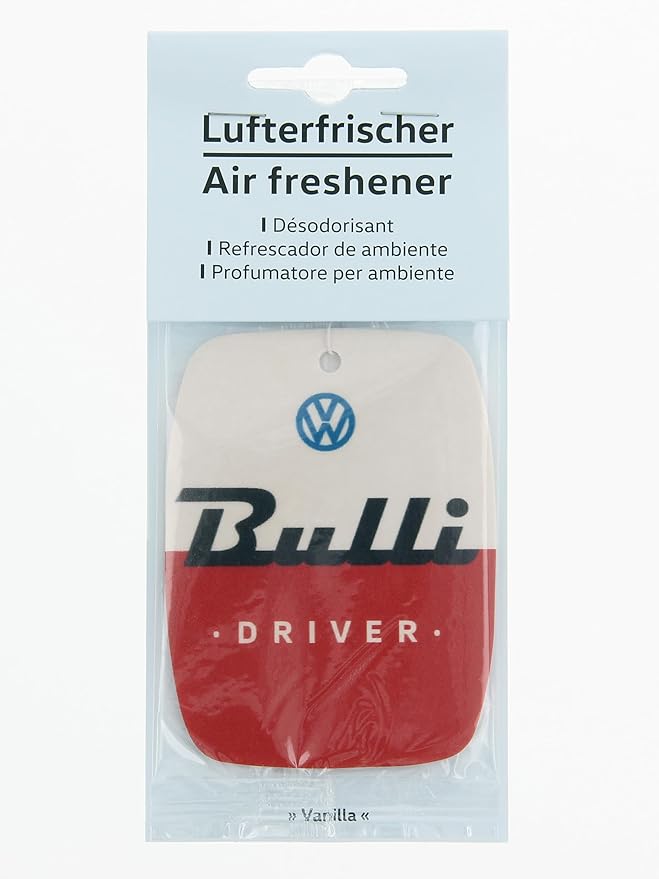 BRISA VW Collection Volkswagen Air Freshener, Room Freshener, Deodorizer for Cars T1 Bus Campervan Motif (Set of 2) (Vanilla/Red)